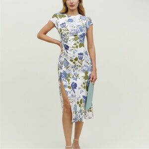 Reformation Frasier Midi Dress Lucca White Floral